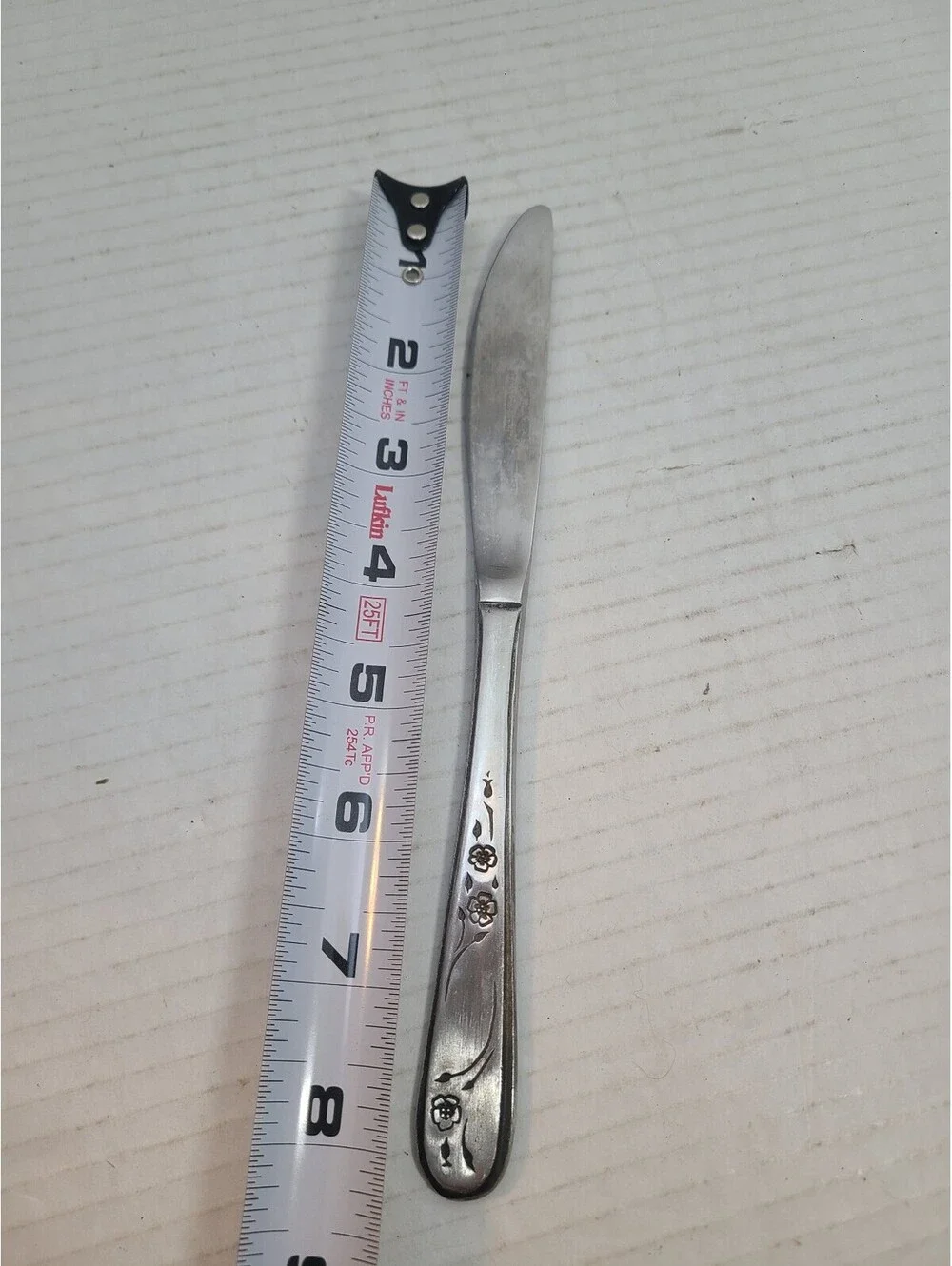 Vintage Rogers Stainless Steel Dinner Knife Rose Pattern